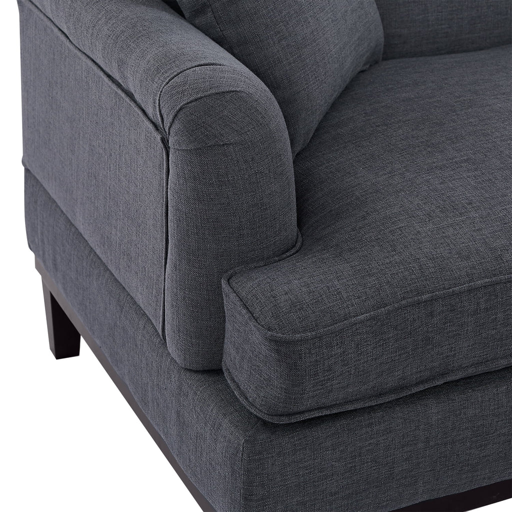 Gray Upholstered Sofa with Wooden Legs N4539
