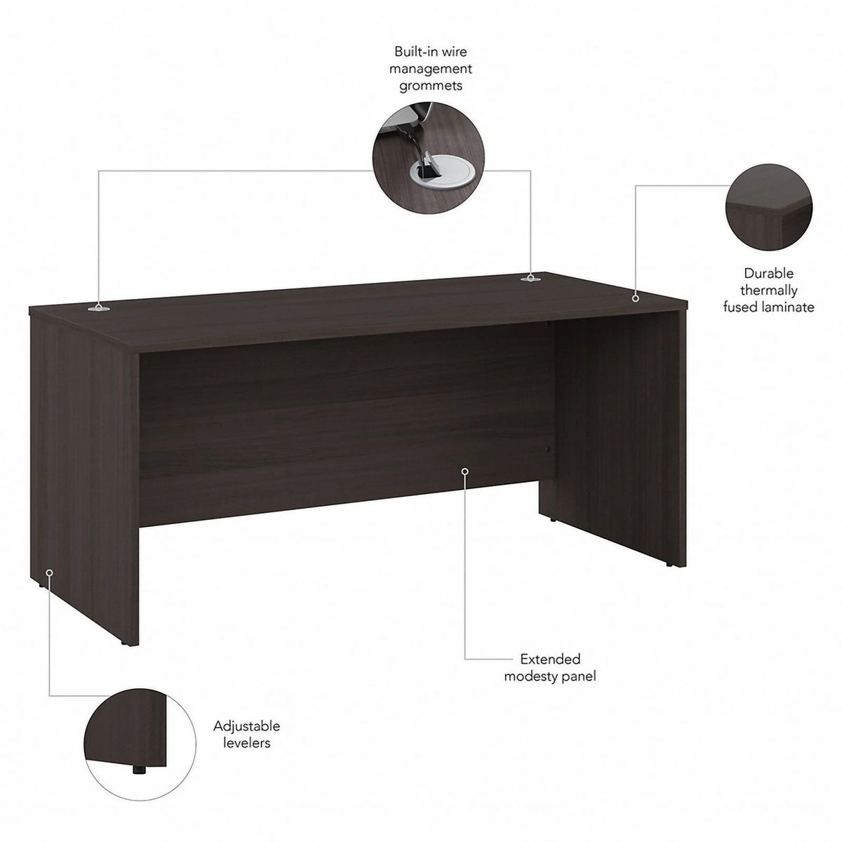 Storm Gray Engineered Wood Office Desk G98573