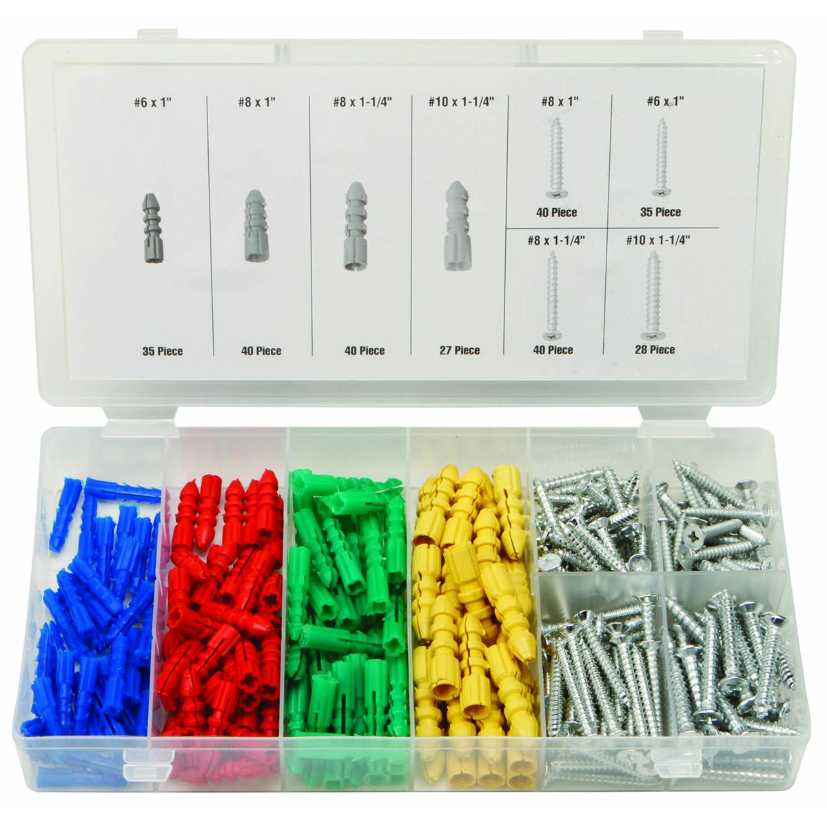 Metal Screw and Anchor Assortment Set, 285 Piece R134872