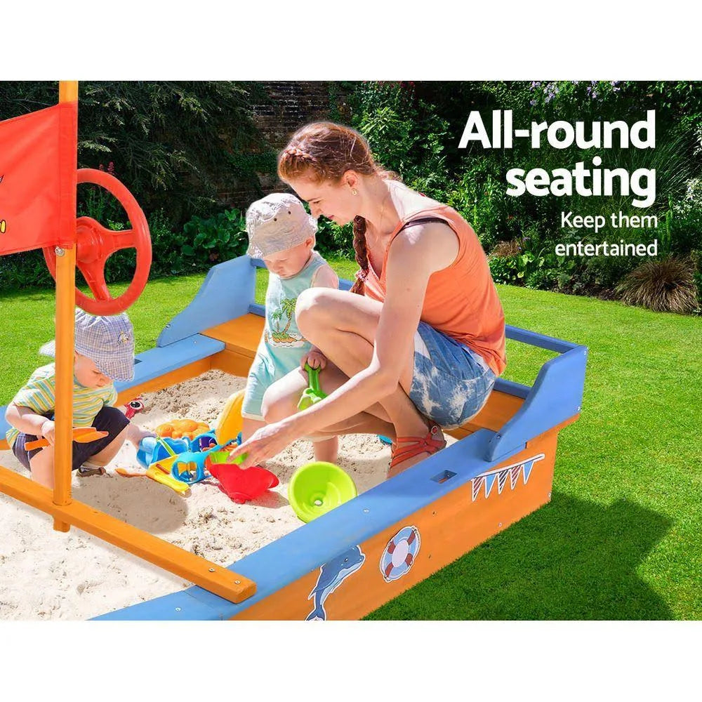 Boat-Shaped Canopy Sand Pit U9041