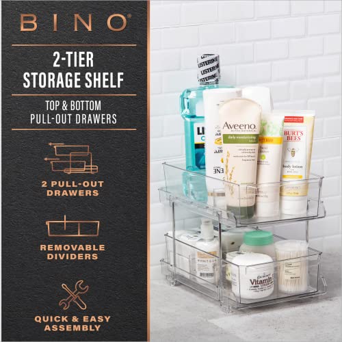 2 Tier Clear Storage Organizer with Dividers N1569
