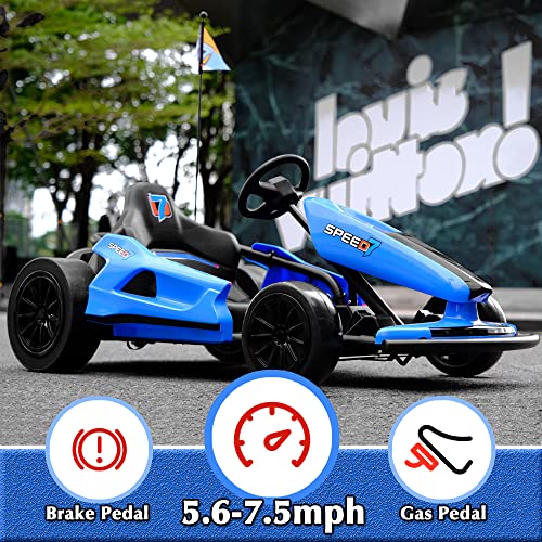 24V 10Ah Electric Go Kart with Drifting Function, 2WD Ride On Car, White G10220