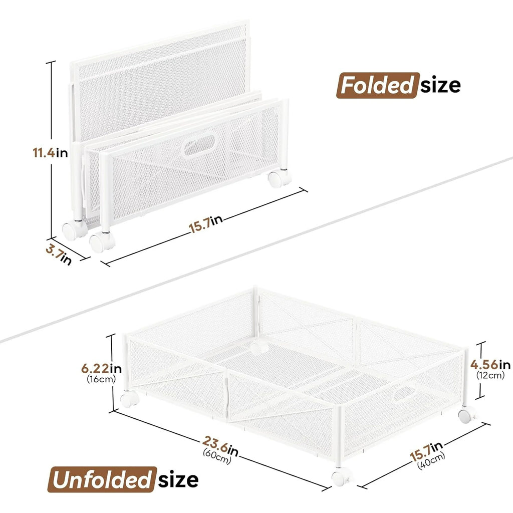 Under Bed Storage Containers with Wheels, Metal Storage Containers -2PCK R951060