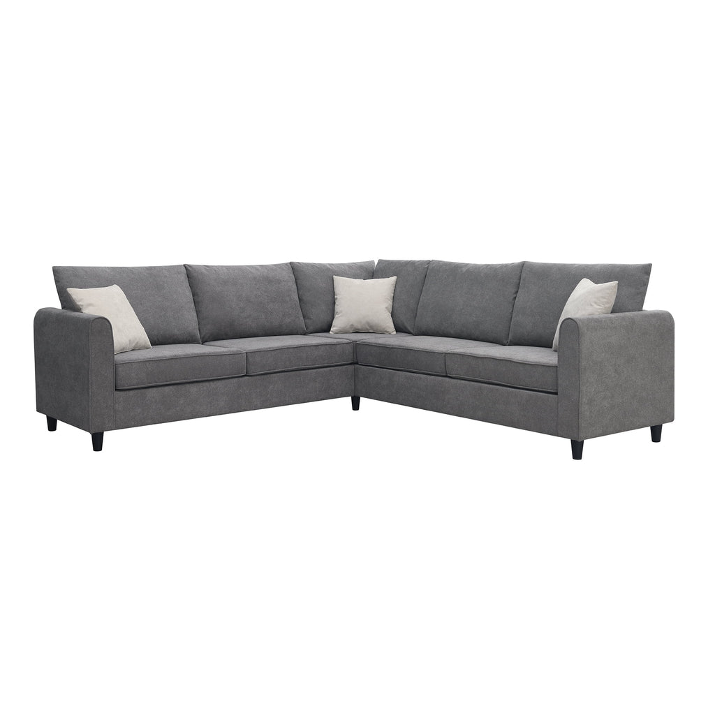 Gray Upholstered L Shaped Sectional Sofa U850
