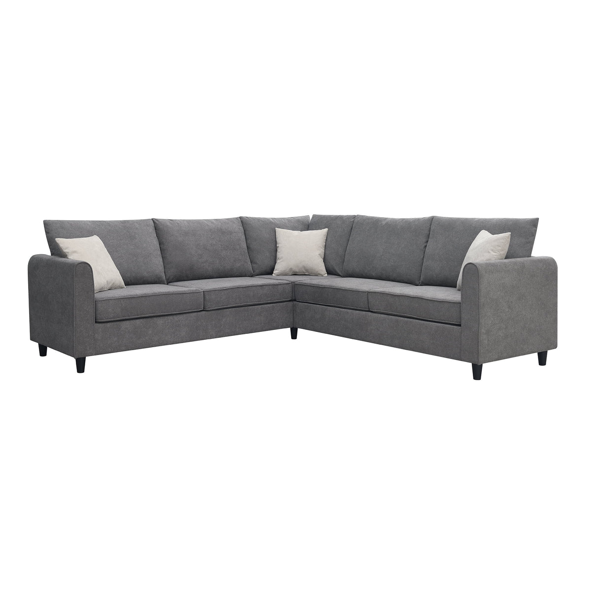 Gray Upholstered L Shaped Sectional Sofa U850