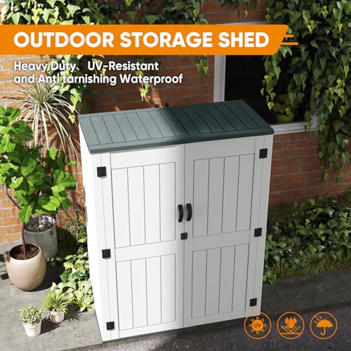 Light Grey HDPE Resin Outdoor Storage Shed A429