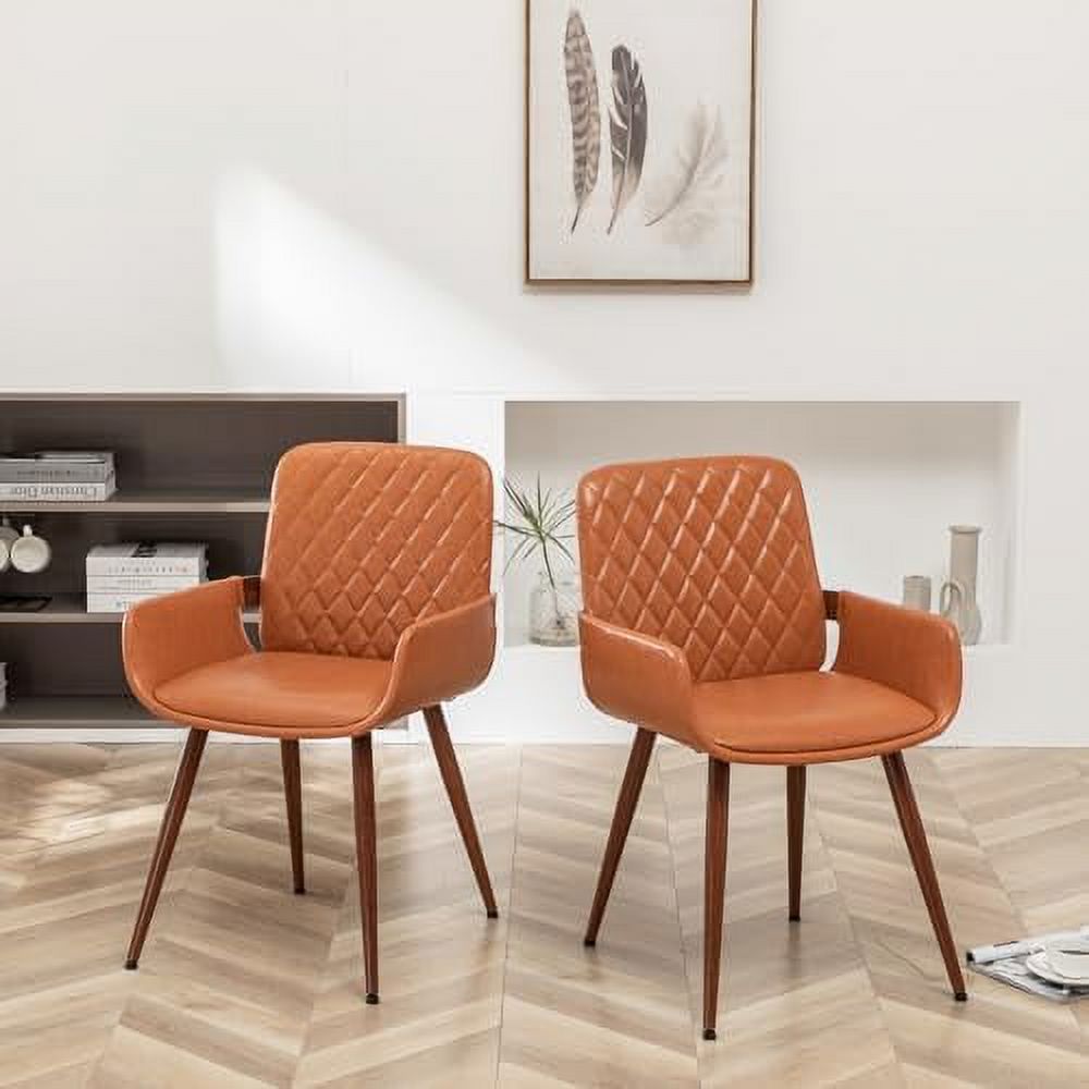 Beige Fabric Bentwood Frame Dining Chairs Set of 2 with Armrest Y146816