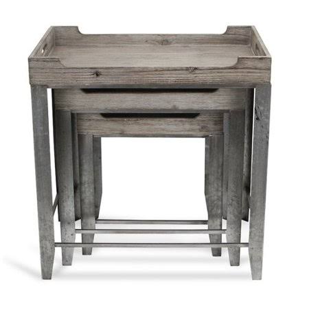 3 Piece Nesting Tables, Gray R7253