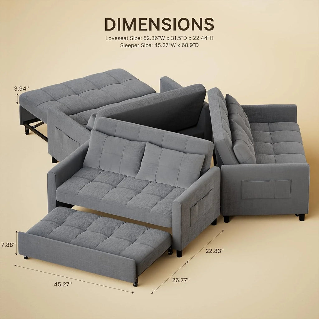 Dark Gray Convertible Sleeper Sofa Bed Z181260