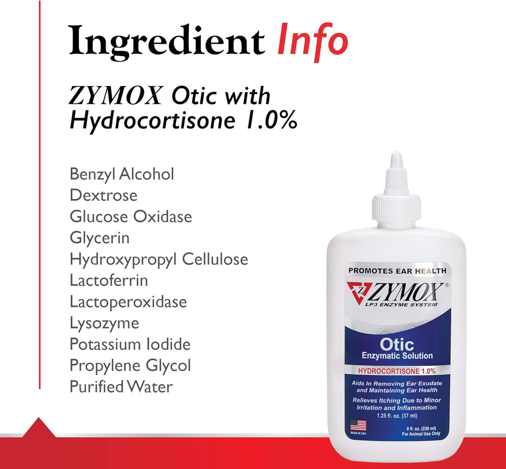 1% Hydrocortisone Enzymatic Ear Solution for Dogs and Cats, 8oz V5238