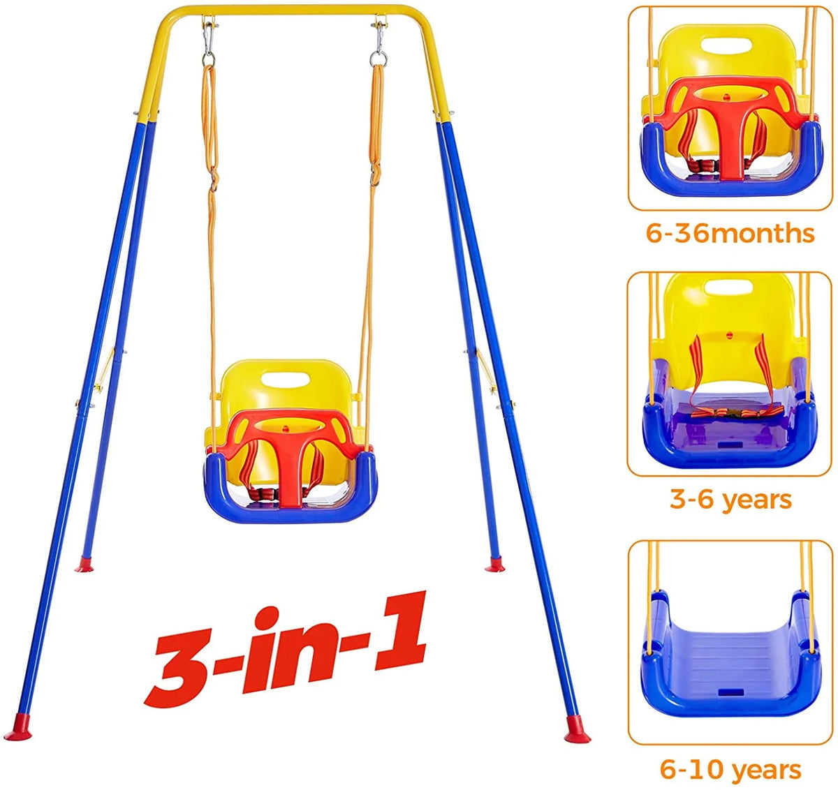 3 in 1 Toddler Swing Set with 4 Sandbags W2845