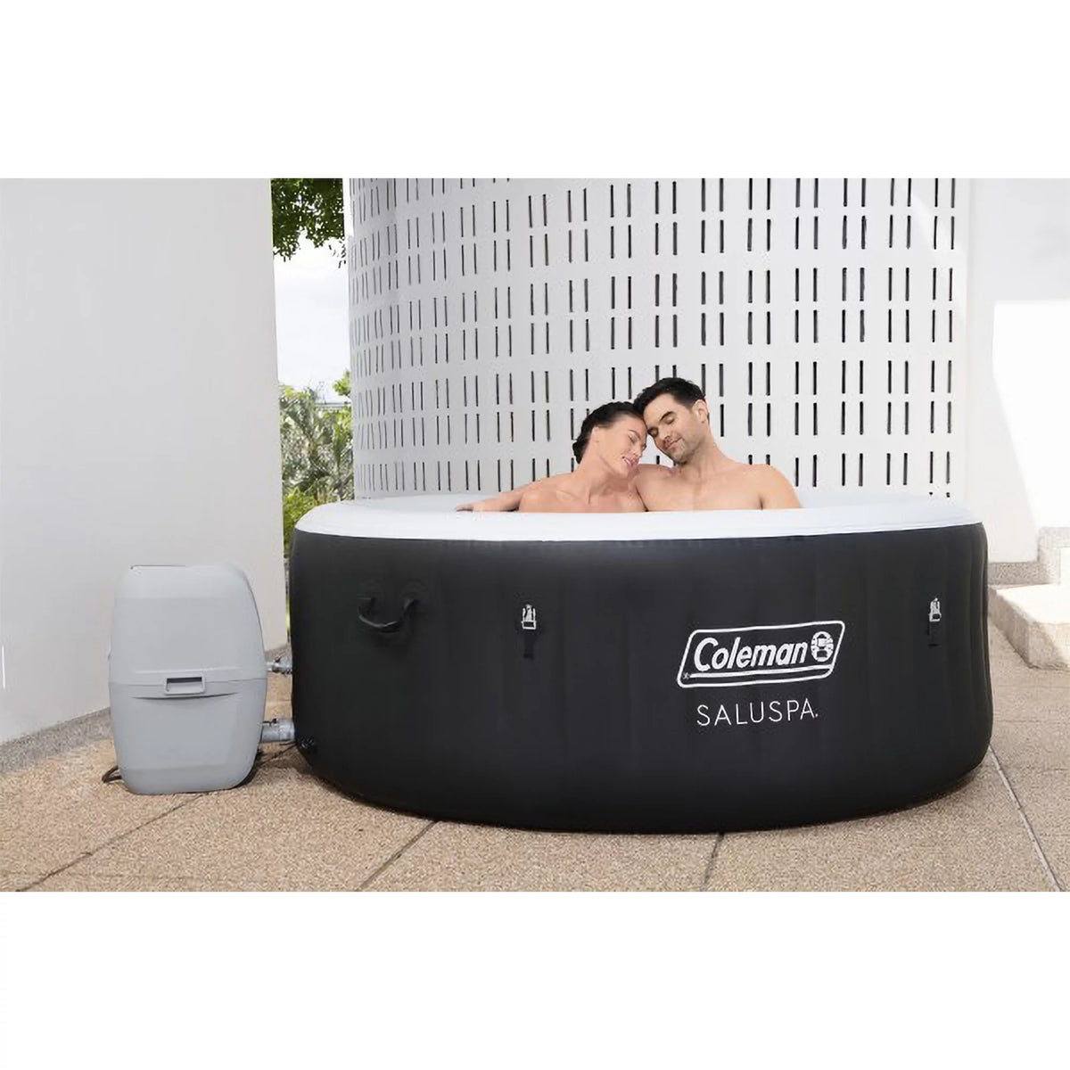 4 Person Inflatable Hot Tub Spa with 12 Filter Cartridges V5736