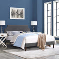 Full Fabric Platform Bed with Tapered Legs in Gray G790300