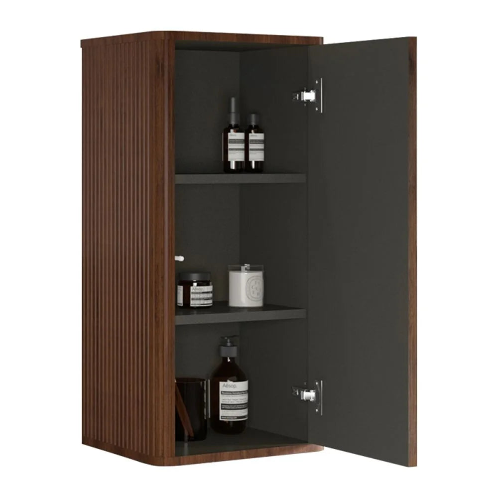 Striped Walnut Bathroom Floating Side Cabinet S4278