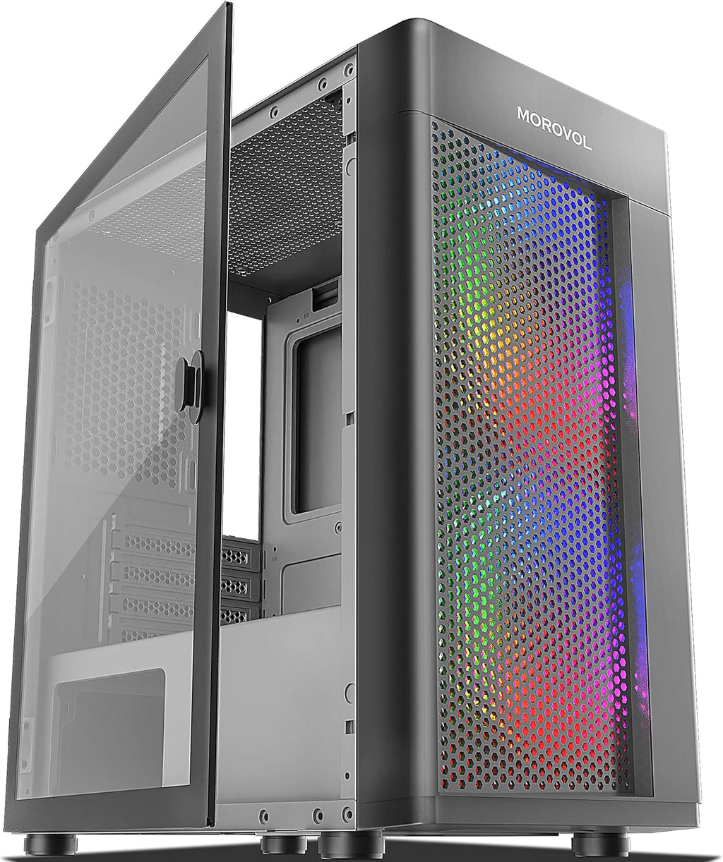Pink Micro ATX Computer Case with Tempered Glass Panel Z75920