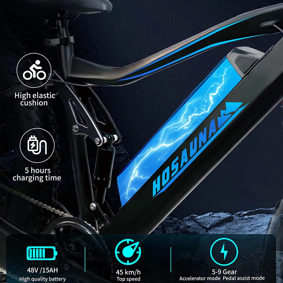 500W 26'' Fat Tire Electric Mountain Bike X918