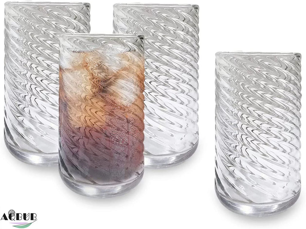 Spiral Stripe Glass Wine Glasses Set of 4 X292891