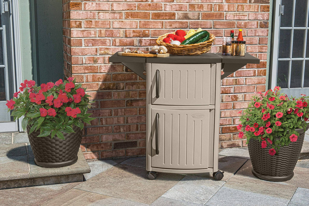 Taupe Outdoor Prep Station Cart G578297
