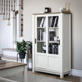 White Bookcase Cabinet with Sliding Glass Doors L2507