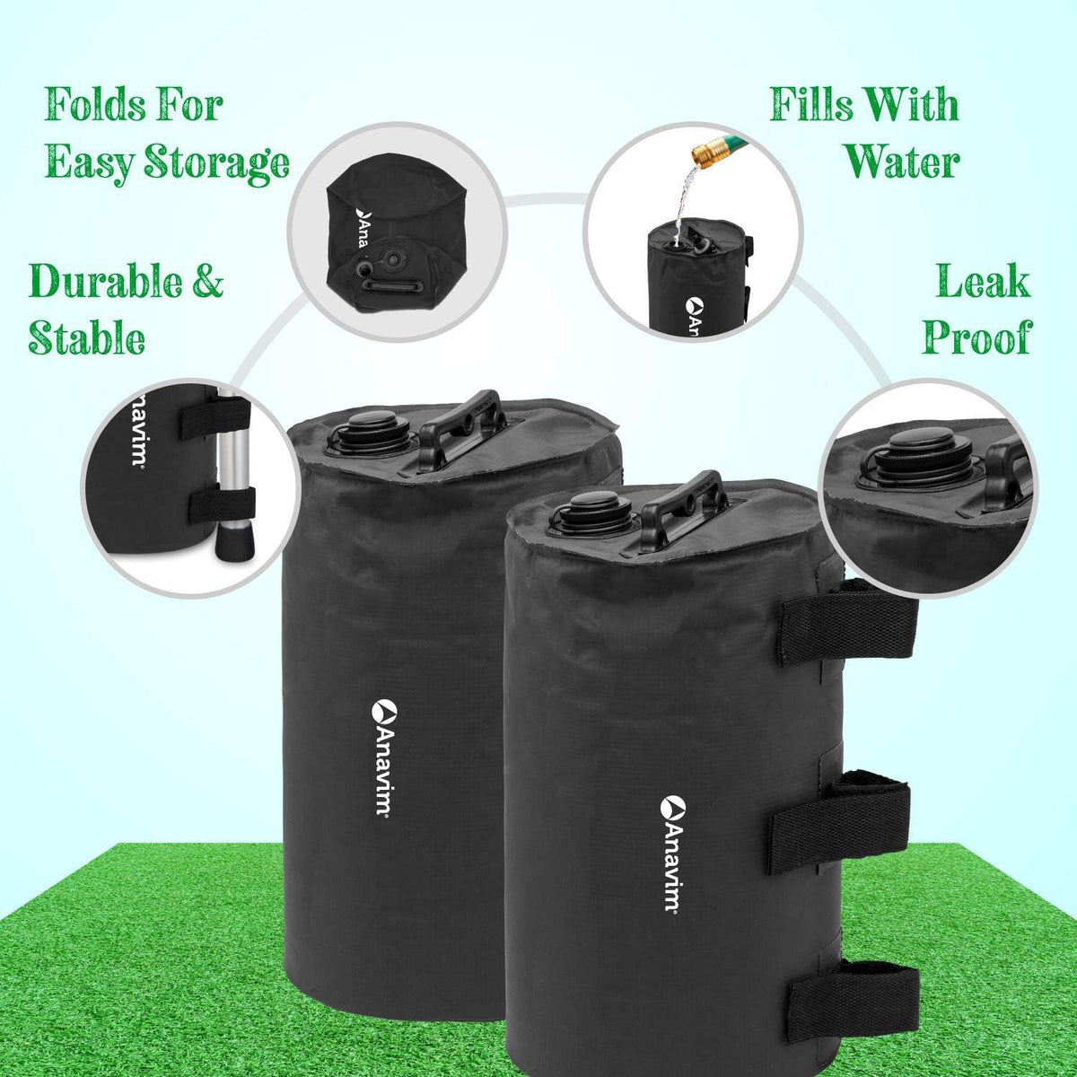 4pcs-Pack Black Canopy Water Weights Bag K235256