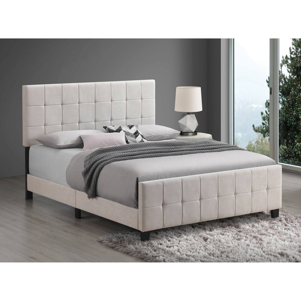 Beige King Upholstered Panel Bed Z34930