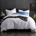 White Geometric Cotton Reversible Full Duvet Cover E4172