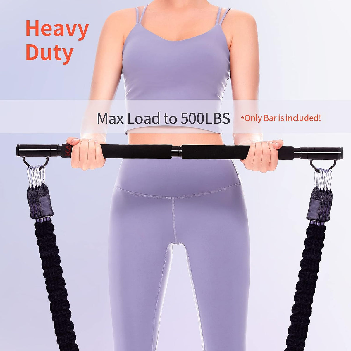 Resistance Band Bar with Easy Grip Foam, 43'' Length, Max Load 500lbs, Pack of 2 A70351