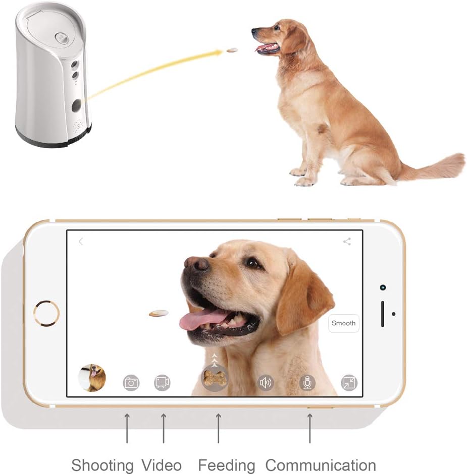 Dog Camera Treat Dispenser with Two-Way Audio and Night Vision V43221
