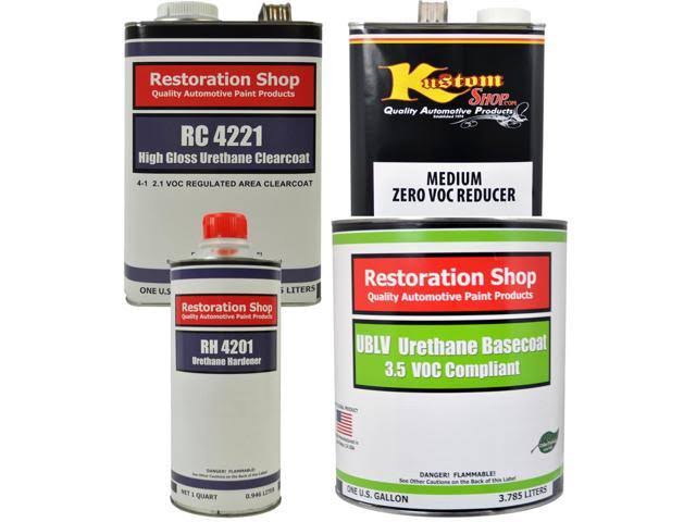 Corvette Yellow Low VOC Urethane Basecoat Clearcoat Car Auto Paint Complete Medium Gallon Kit N42521
