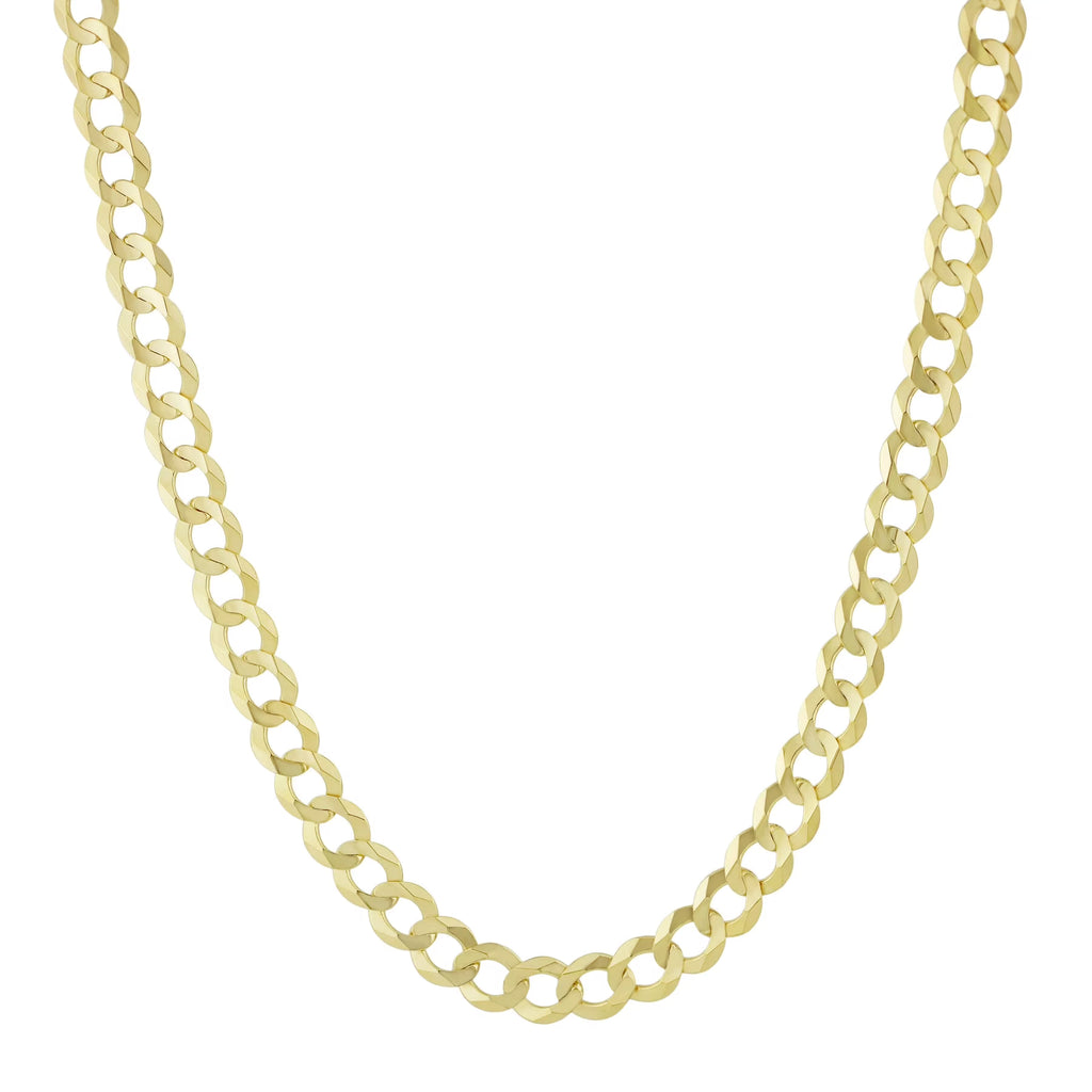 14K Yellow Gold 8MM Solid Cuban Curb Link Chain Necklaces Z145