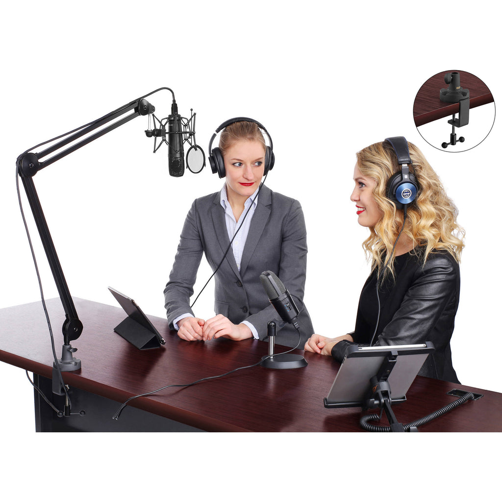 Two-Section Broadcast Arm with Internal Springs and Integrated USB Cable S85223