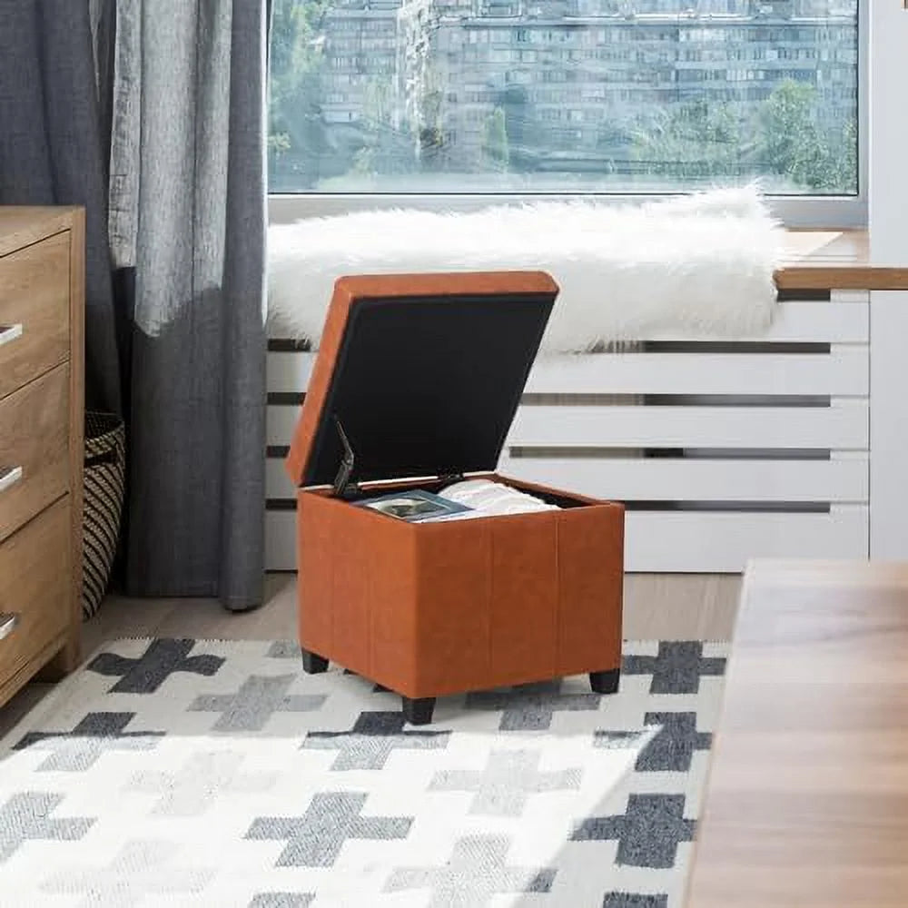 Square PU Leather Tufted Cube Ottoman Z100449