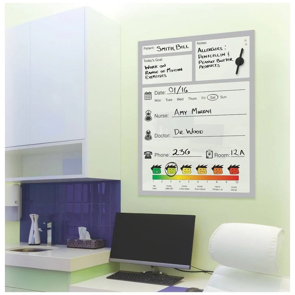 Magnetic Glass Whiteboard 24x18 D36446