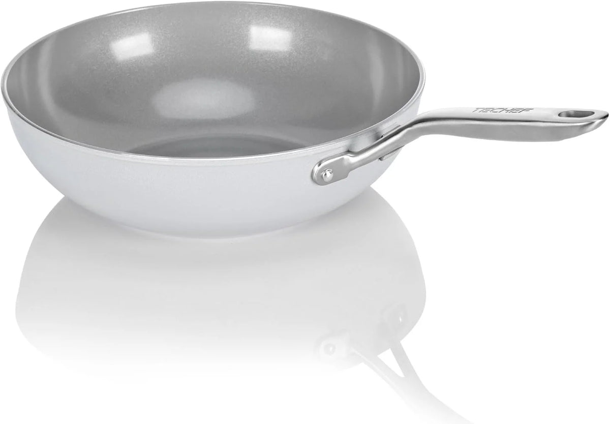 12" Ceramic Nonstick Wok with Glass Lid M220116
