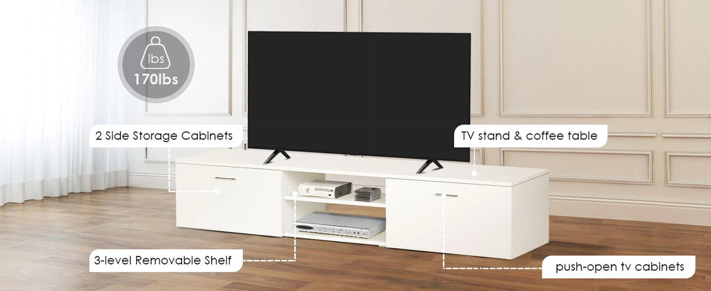 White Modern TV Stand for 55/65/70 Inch TVs I154