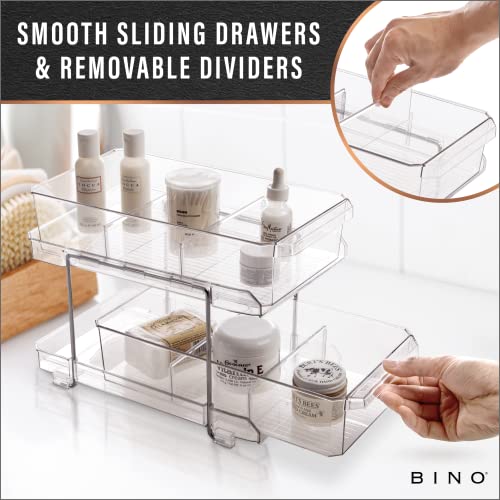 2 Tier Clear Storage Organizer with Dividers N1569