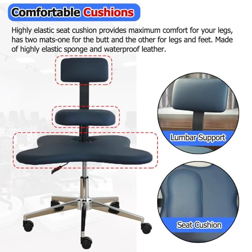 White Ergonomic Cross Legged Office Chair with Wheels L833