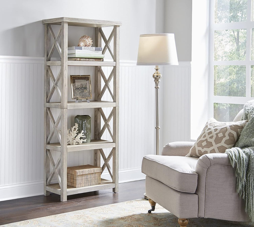 Rustic Ash Gray Tall Bookcase K5444