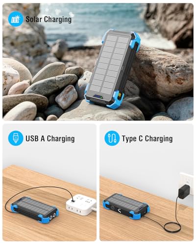 42800mAh Wireless Portable Charger with USB-C, QC3.0 Fast Charging 15W 4 Ports Outdoor Battery Pack with Dual LED Flashlights C6948