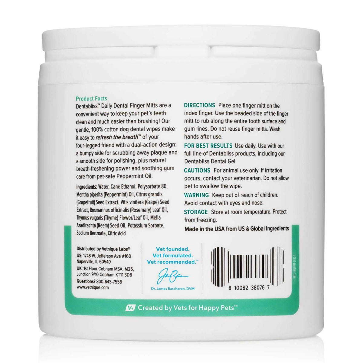 Dental Wipes Finger Mitts 50 Count Jar W830997