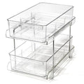 2 Tier Clear Storage Organizer with Dividers N1569