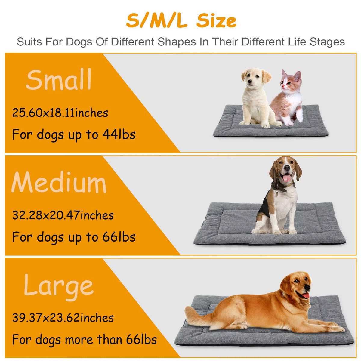 Fleece Dog Bed Mat Reversible Water Resistant Cushion Pad W293