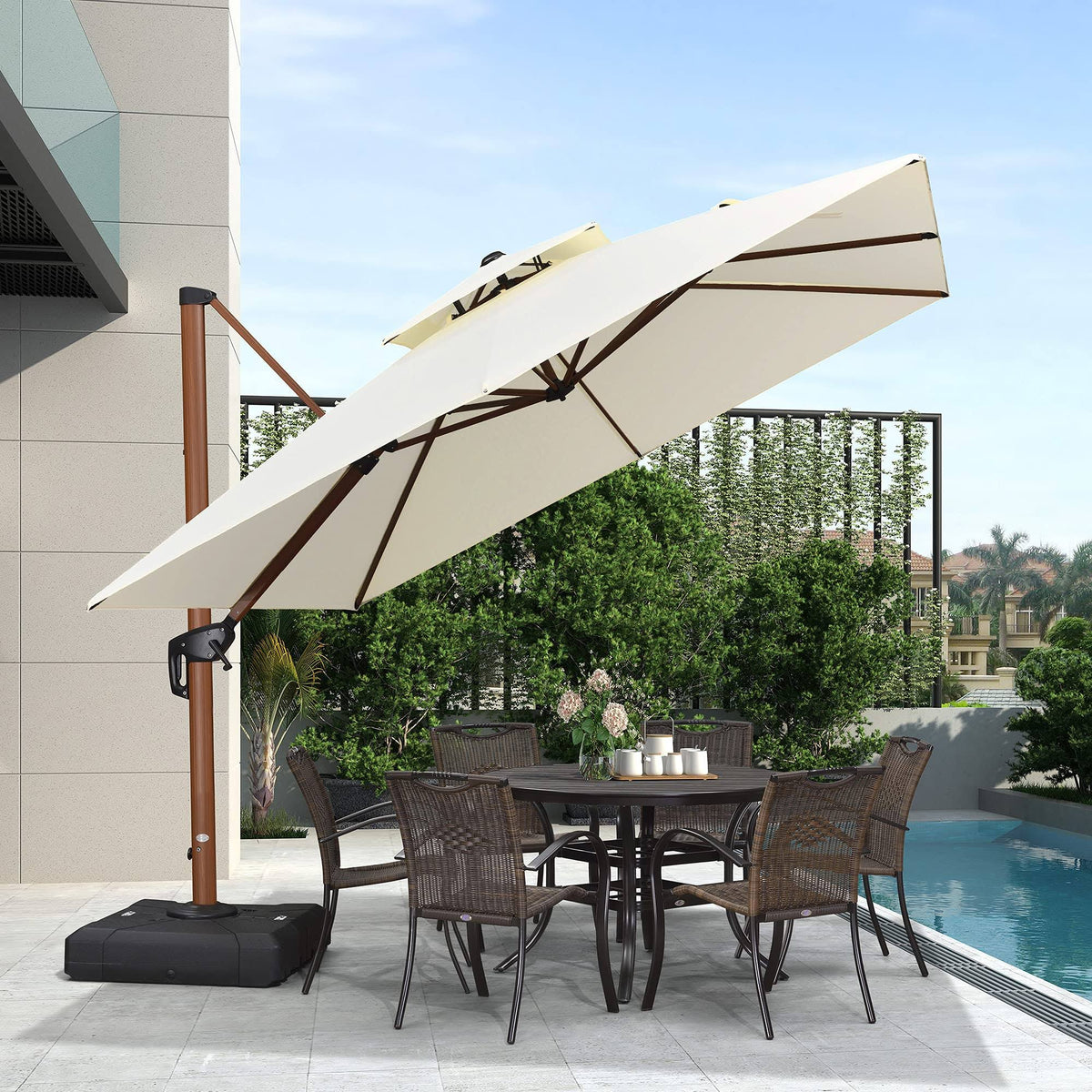 10ft Square Cantilever Patio Umbrella N4640