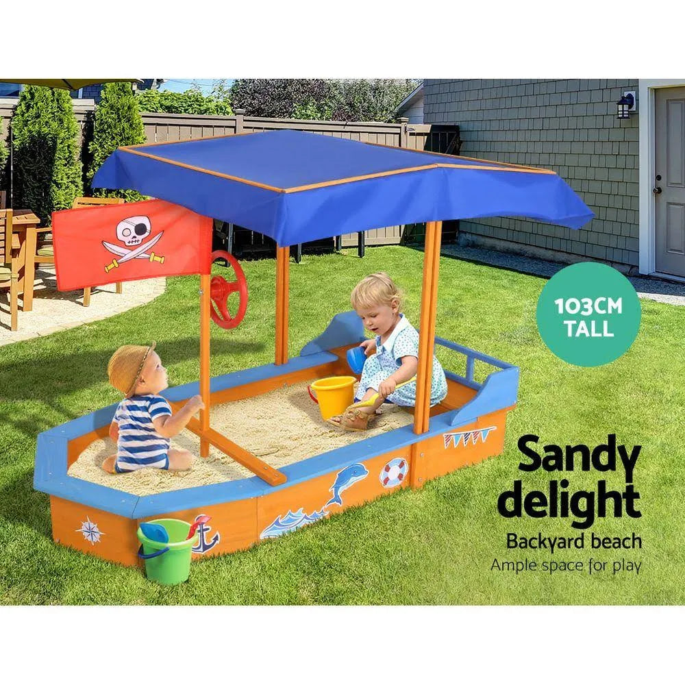 Boat-Shaped Canopy Sand Pit U9041