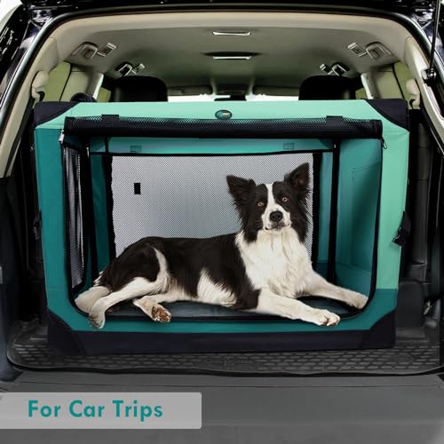 42 inch Collapsible Dog Crate with Durable Mesh Windows V725
