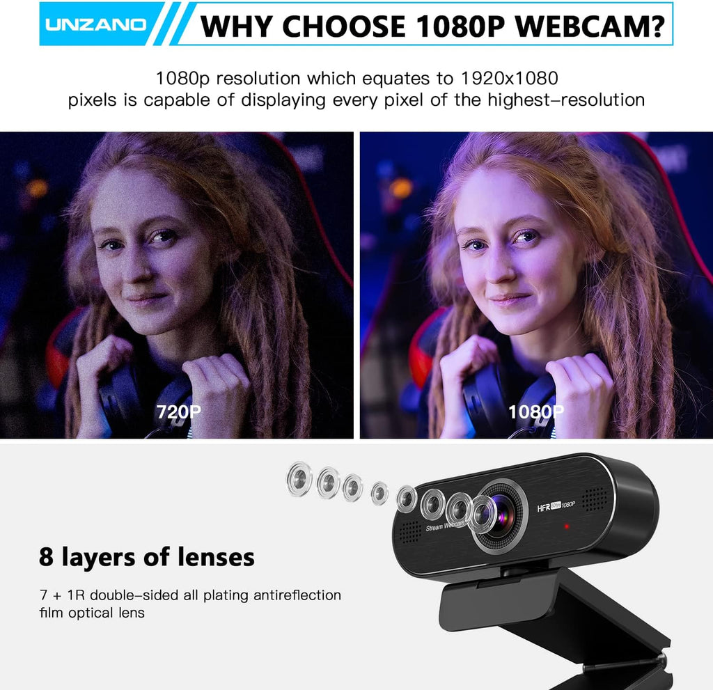 4K Webcam with Remote Control, Auto-Focus 120° Wide Angle, Dual Noise Reduction Mics X80904
