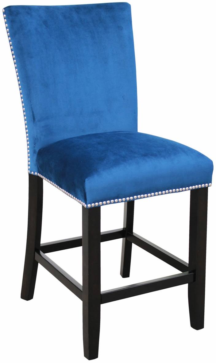 Blue Velvet Counter Chair J37146