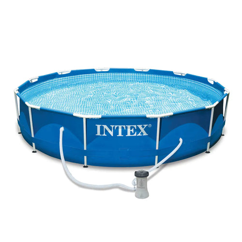 12'x30 Metal Frame Swimming Pool with Filter Pump & Pool Cover B274798