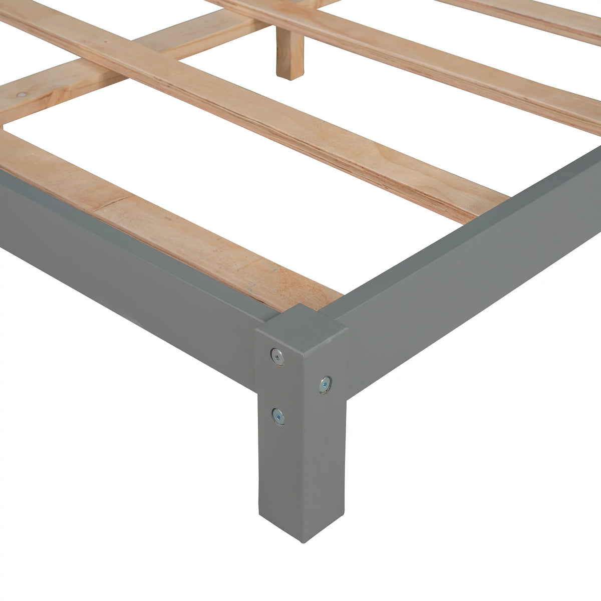 Full Size Gray Wood Platform Bed with House-shaped Headboard O89525