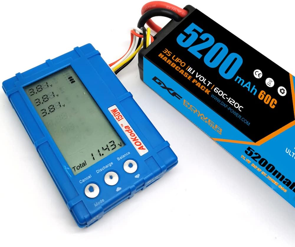 3S Lipo Battery 5200mAh 11.1V 60C Hard Case with Deans Connector (2 Pack) O838202